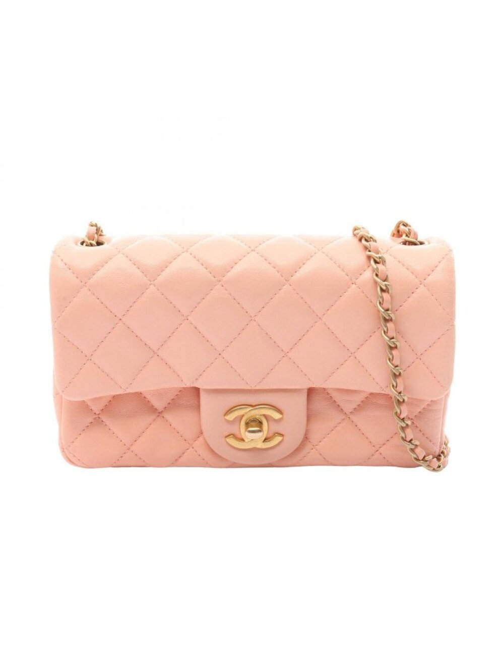 Chanel Shoulder Bag Mini Quilted 20 Salmon Pink Lambskin Mini Chain